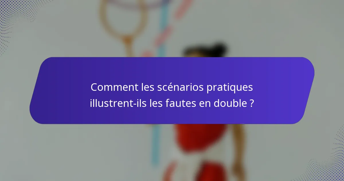 Comment les scénarios pratiques illustrent-ils les fautes en double ?